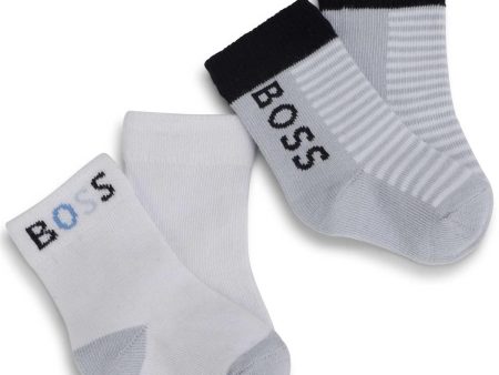 Baby Boys White Logo Socks(2 Pack) Online now