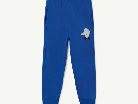 Boys & Girls Blue Logo Cotton Trousers For Sale