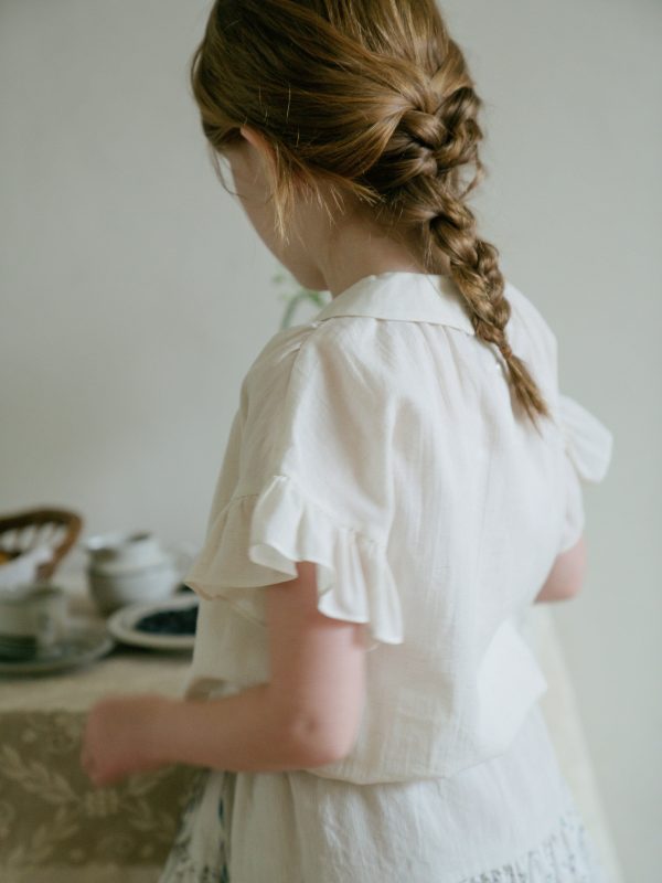 Girls White Cotton Top Online now