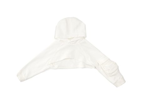 Girls White Hooded Cotton Sweatshirt Fashion