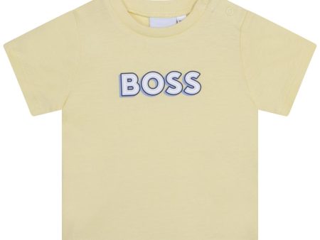 Boys Boys Yellow Logo T-Shirt For Cheap