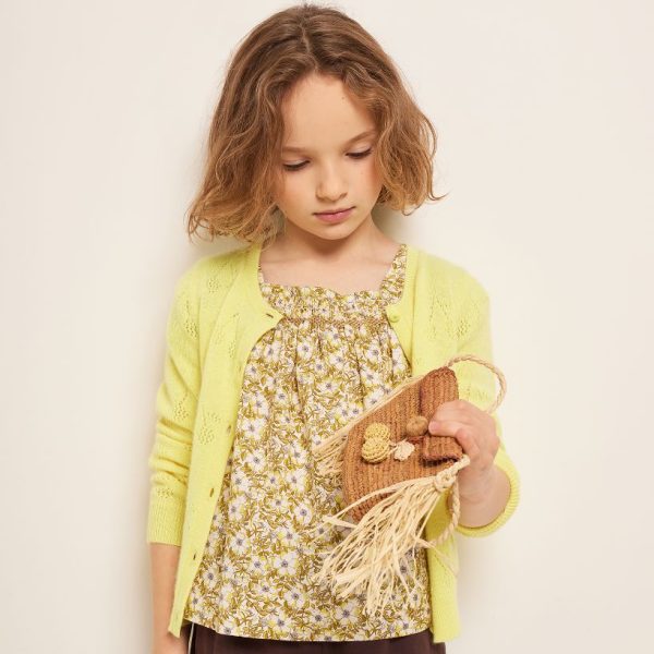 Girls Yellow Floral Cotton Shirt Cheap