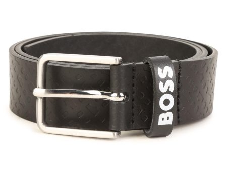 Boys Black Logo Belt Online Sale