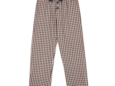 Boys & Girls Chocolete Check Cotton Trousers Hot on Sale