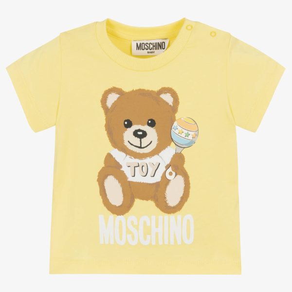 Baby Boys & Girls Yellow Logo Cotton T-Shirt Hot on Sale