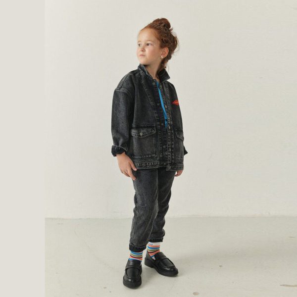 Boys & Girls Black Denim Jacket For Sale