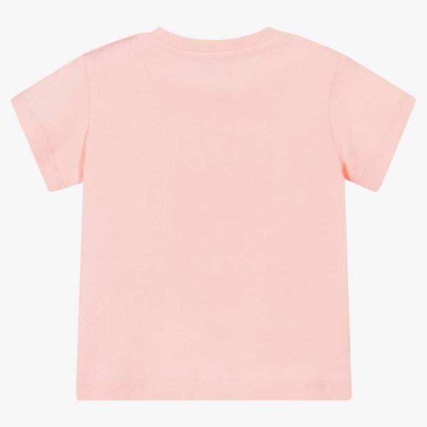 Baby Boys & Girls Pink Logo Cotton T-Shirt For Discount