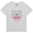 Girls White Tiger Cotton T-Shirt Online