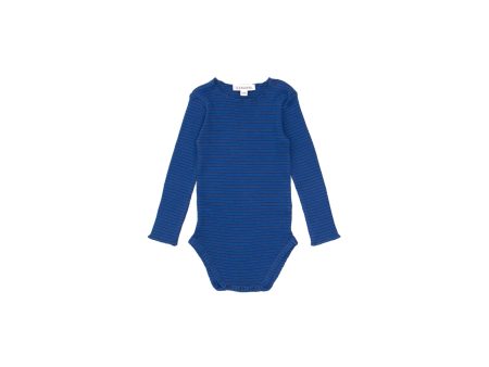 Baby Boy & Girls Blue Stripes Cotton Babysuit Online now