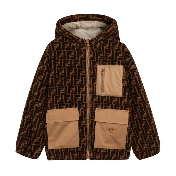 Boys & Girls Brown Logo Jacket on Sale