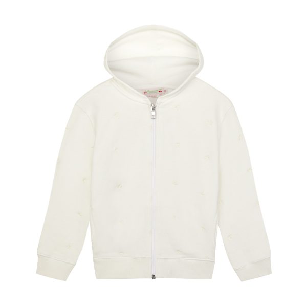 Girls White Zip-Up Top Discount