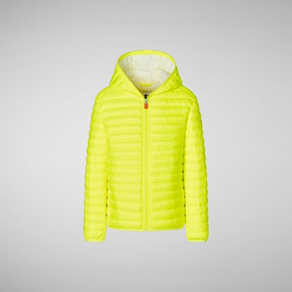 Boys & Girls Fluo Yellow Padded Jacket For Discount