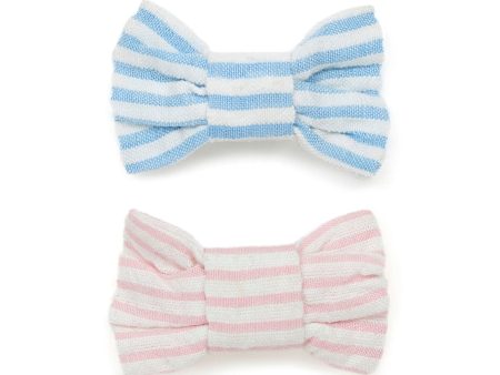 Girls Pink Stripes Hair Clips Online now