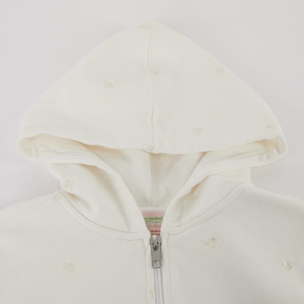 Girls White Zip-Up Top Discount