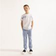 Boys Blue Logo Cotton Trousers Online Sale