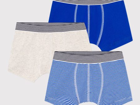 Boys Blue Stripes Cotton Underwear Set(3 Pack) For Cheap