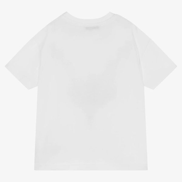 Boys & Girls White Logo Cotton T-Shirt Hot on Sale