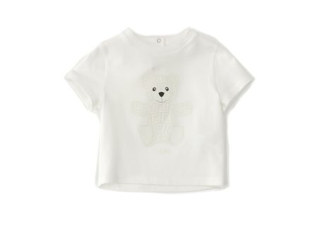 Baby Boys & Girls White Bear Cotton T-Shirt For Cheap