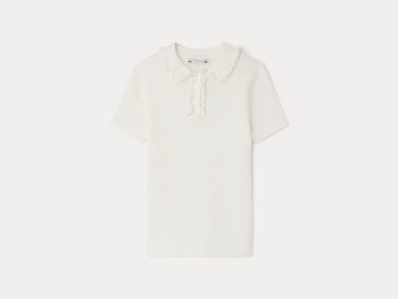 Girls White Cotton Polo Shirt Sale