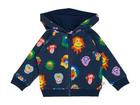 Baby Boys & Girls Blue Printed Zip-Up Top Supply