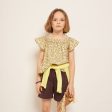 Girls Yellow Floral Cotton Shirt Cheap