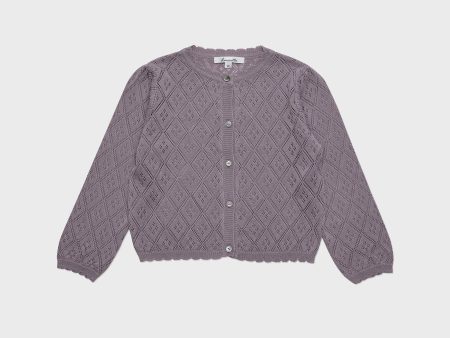 Girls Violet Knit Cardigan For Cheap