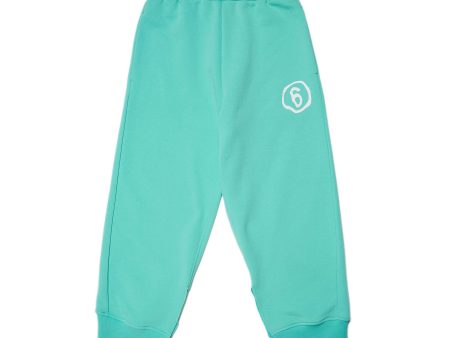 Boys & Girls Green Logo Cotton Trousers Discount