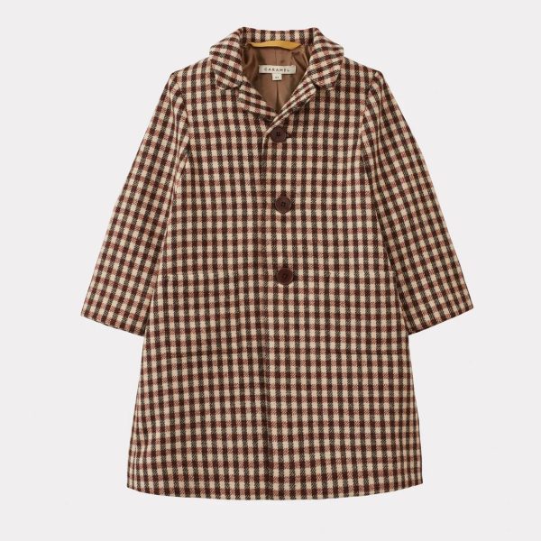 Boys & Girls Brown Check Wool Coat Online Hot Sale