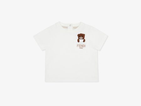 Baby Boys & Girls White Logo Cotton T-Shirt Sale