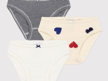 Girls Multicolor Cotton Underwear Set (3 Pack) on Sale