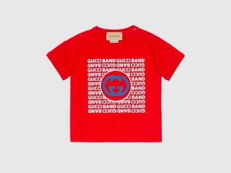 Baby Boys & Girls Red Logo Cotton T-Shirt Online Sale