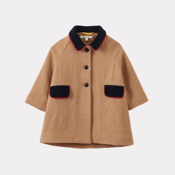 Baby Boys & Girls Brown Check Wool Coat For Sale