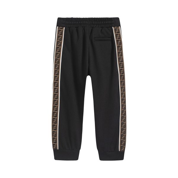 Boys & Girls Black Logo Trousers For Cheap