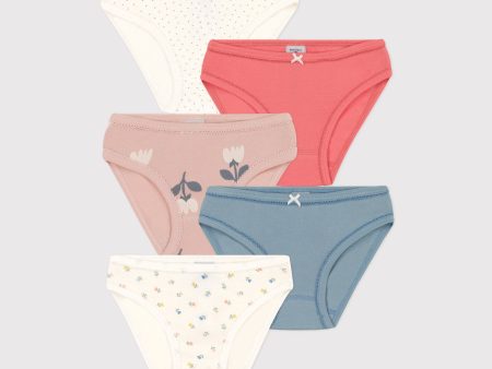 Girls Multicolor Cotton Underwear Set(5 Pack) Online now