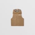 Boys & Girls Beige Check Reversible Padded Down Gilet Hot on Sale