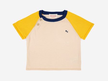 Baby Boys Beige Knit Cotton T-Shirt Hot on Sale