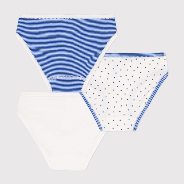 Girls Blue Stripes Cotton Underwear Set(3 Pack) Fashion