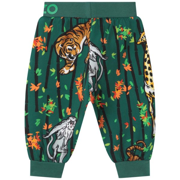 Baby Boys Green Printed Trousers Hot on Sale