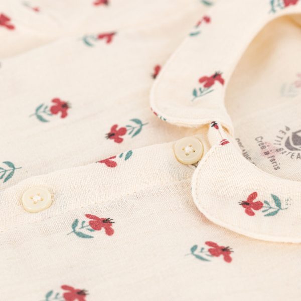 Baby Girls White Flower Cotton Babysuit Online now