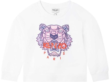 Girls White Tiger Sweatshirt For Sale