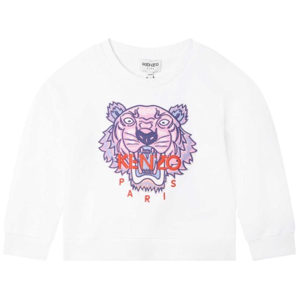 Girls White Tiger Sweatshirt For Sale