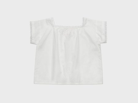 Girls White Cotton Top Online Sale