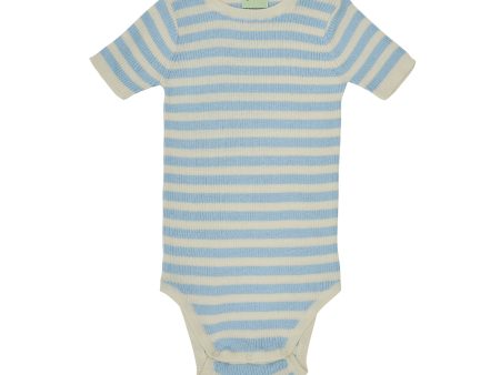 Baby Boys & Girls Light Blue Stripes Cotton Babysuit Fashion