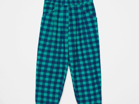 Boys & Girls Green Check Corduroy Trousers Online Sale