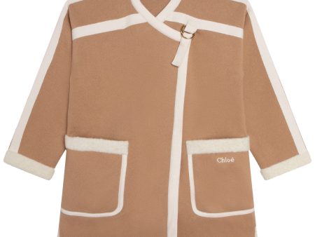 Girls Beige Knit Coat Supply