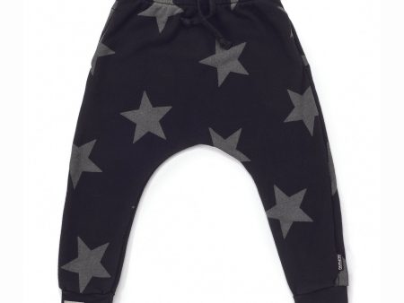 Boys & Girls Black Stars Cotton Trousers on Sale