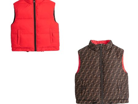 Boys & Girls Red Reversible Padded Down Gilet on Sale