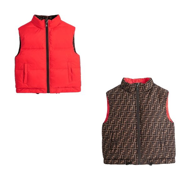 Boys & Girls Red Reversible Padded Down Gilet on Sale