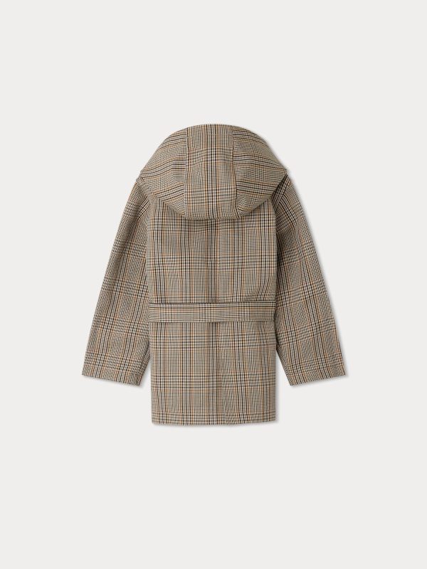 Boys & Girls Brown Check Coat For Cheap