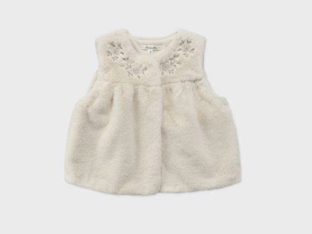 Girls White Faux-Fur Gilet Sale